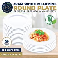 Melamine Plate Round 20cm Dia x 1.5cm - White