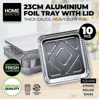 Foil Baking Trays with Lids 23cm x 23cm x 5cm - Pk 10