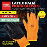 Gloves Fluro Working Gloves with Black Palm Grip - One Size Fits Most