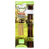 Citronella Incense Sticks With Holder 40pc 3cm x 25.5cm 26cm Outdoor Use Approx Burn Time: 30min Each