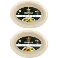 Eco-Friendly Wheat Straw Oval Dinner Plates - 26cm x 19.5cm - 30pk