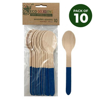 Royal Blue Wooden Spoon Pk 10