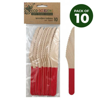 Red Wooden Knife Pk 10