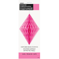 Diamond Honeycomb Hanging Decor Hot Pink 35.56CM - Pk 1