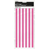 Stripes Printed Cello Bag 28cm H X 13cm W (11" X 5") - Pk 20
