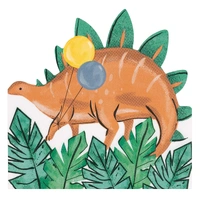 Partying Dino Print Luncheon Napkins 31cm x 30cm - Pk 16