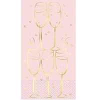 Bachelorette "Sip Sip Hooray" 16 Foil Stamped Guest Napkins 3Ply 32.3cm x 39.1cm