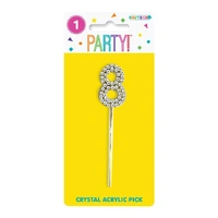 Crystal Acrylic Numeral Pick 9.8cm - 8