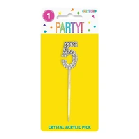 Crystal Acrylic Numeral Pick 9.8cm - 5