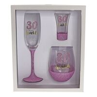30 Sparkle Pink Glassware Gift Set*