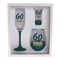 60 Sparkle Green Glassware Gift Set*