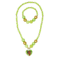 Disney Princess Tiana Pendant Stretch Beaded Necklace & Bracelet