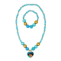 Disney Princess Jasmine Pendant Stretch Beaded Necklace & Bracelet