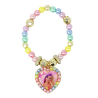 Barbie Rainbow Fantasy Pearl Stretch Bracelet with Heart Charm