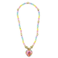 Barbie Rainbow Fantasy Pearl Stretch Necklace with Heart Charm