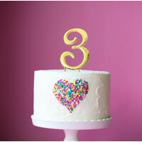 BOLD Cake Topper - GOLD NUMBER 3