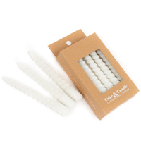 10cm WHITE Large Spiral Candles (Pack of 10)