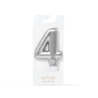 SILVER Candle - NUMBER 4*