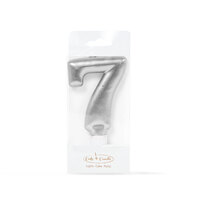 SILVER Candle - NUMBER 7*