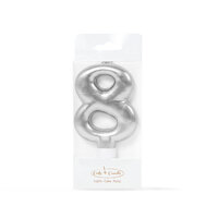 SILVER Candle - NUMBER 8*