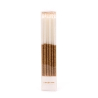 GOLD Glitter Dipped Cake Candles (Pack of 12)