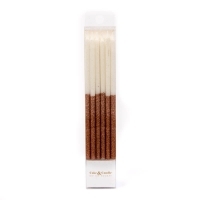 ROSE GOLD Glitter Dipped Cake Candles (Pack of 12)