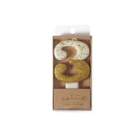 8cm GOLD Glitter Dipped Candle - NUMBER 3*