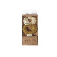 8cm GOLD Glitter Dipped Candle - NUMBER 8*