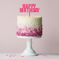 BOLD Pink Happy Birthday Cake Topper