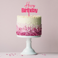 FUN Pink Happy Birthday Cake Topper*