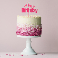 FUN Pink Happy Birthday Cake Topper