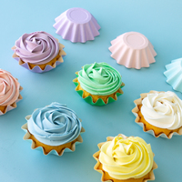 PASTEL MIX Bloom Baking Cups in PVC Box - 25 pack