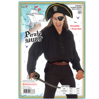 Adults Medieval Black Pirate Shirt