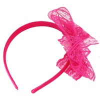 80s Neon Pink Bow Headband