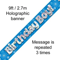 Birthday Boy Blue Holo Banner (2.7M)