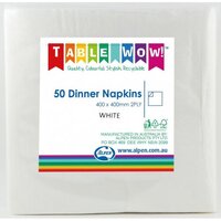 White Dinner Paper Napkins - Pk 50