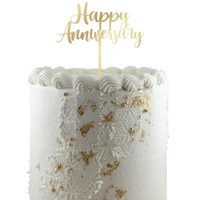 Happy Anniversary Gold Cake Topper