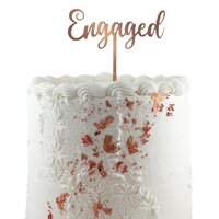 Engaged Rose Gold Cake Topper