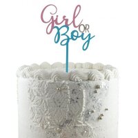 Girl or Boy Gender Reveal Cake Topper