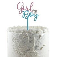 Girl or Boy Gender Reveal Cake Topper