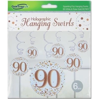 Hanging Swirl Sparkling Fizz 90 Rose Gold (81cm) - PK 6
