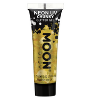 Golden Yellow Moon Glow Neon UV Chunky Glitter Gel