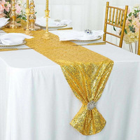 Gold Sequin Table Runner (180x30cm)