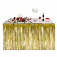 Metallic Gold Fringed Table Skirt (275x75cm)