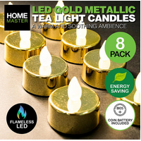 Metallic LED Tealights - Pk 8