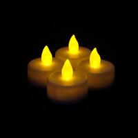Warm White LED Tealights - Pk 4