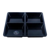 4-Section Black Melamine Platter (21x2.5cm)