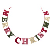 Merry Christmas Fabric Garland (195cm)