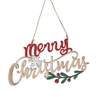 Merry Christmas MDF Mistletoe Hanging Decoration (13x22cm)
