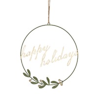 Happy Holidays Metal Hanging Decoration (28x30cm)